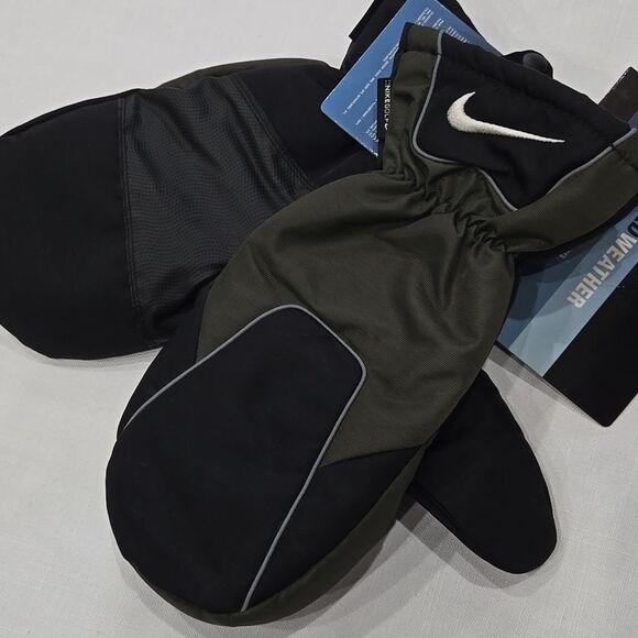 Nike Golf Mittens Cold Weather Men's Black Water Resistant Nylon Fleece Lined - Picture 1 of 12
